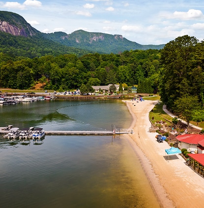 Mountain and lake views at Rumbling Bald in Lake Lure, North Carolina